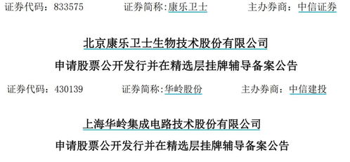 北交所動態追蹤 志晟信息與中設咨詢啟動打新，康樂衛士、華嶺股份步入輔導期